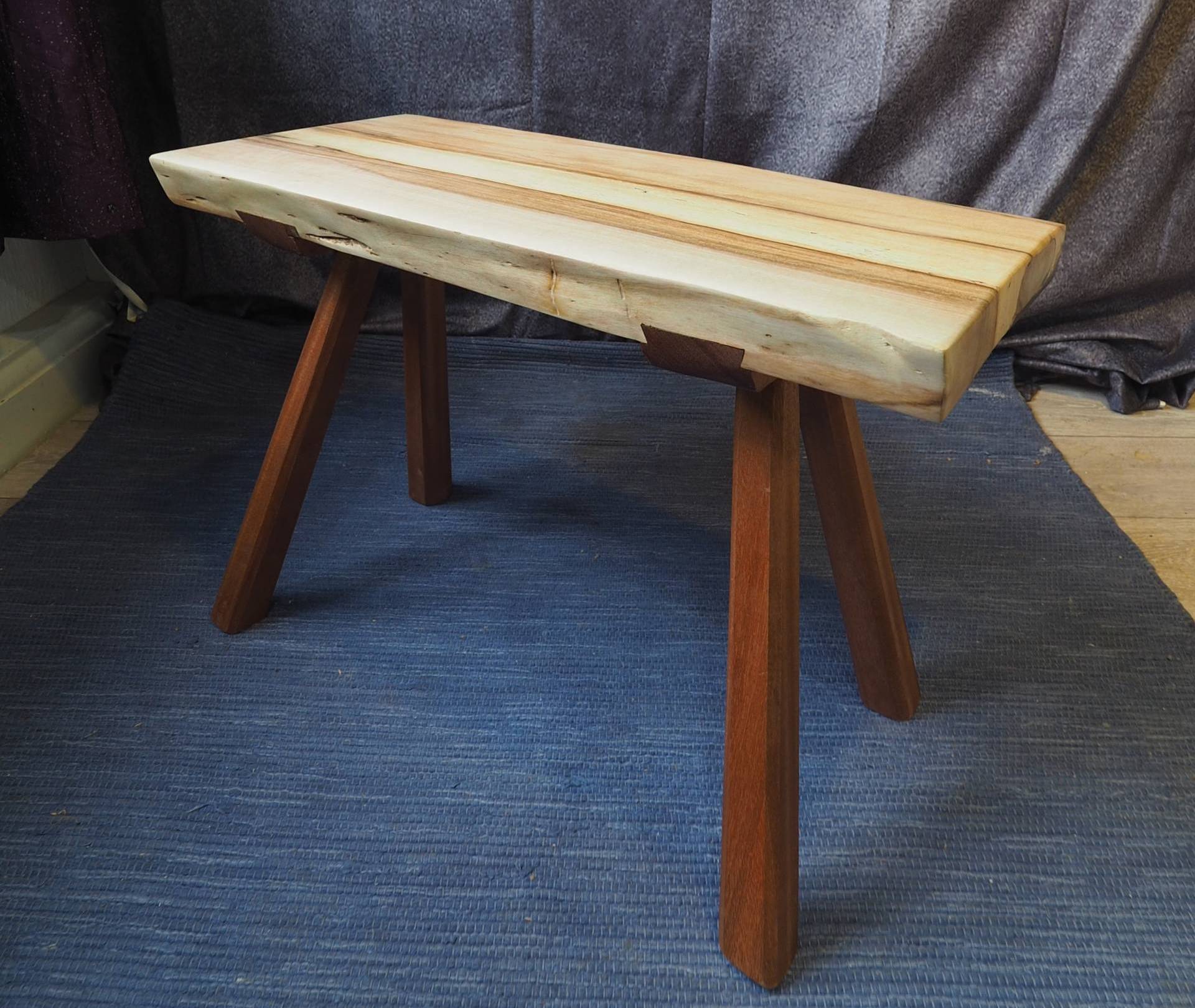 Walnut Slab Top with Dovetailed Sapele Legs